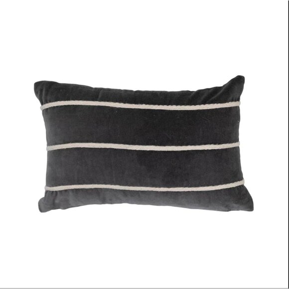 SOLD   NWT 14" x 9" Cotton Velvet Lumbar Pillow - Picture 2 of 6